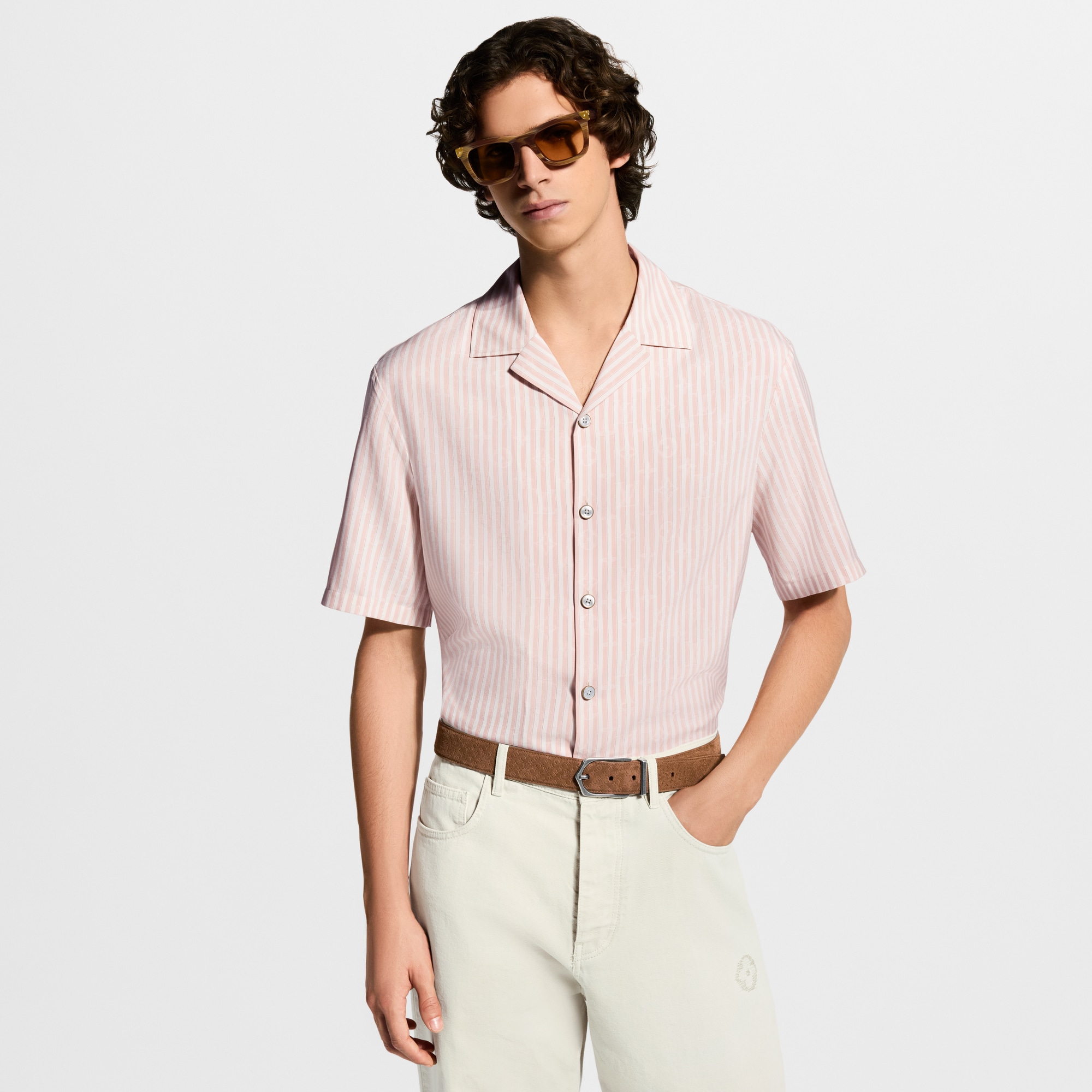 Monogram Striped Silk Short-Sleeved Shirt - Men - Ready-to-Wear